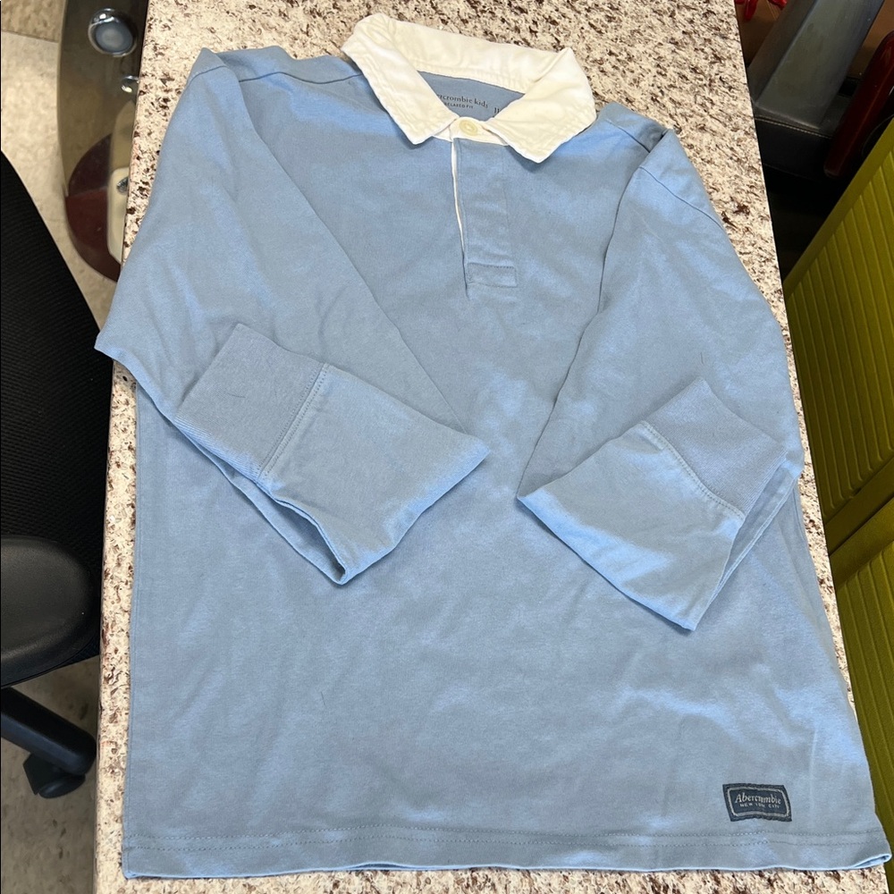 Abercrombie Kids Blue and White Polo Shirt